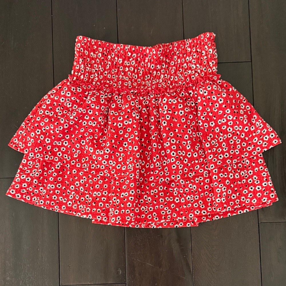 Zara Girls Red Floral Skort